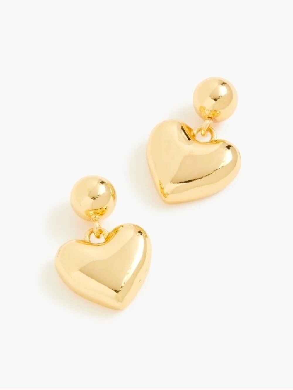 J.Crew Heart Statement Post Back Earrings - Gold
